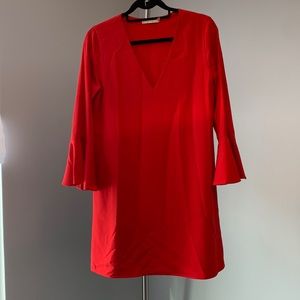Alice and Olivia Shift dress with bell sleeves - red, size 4.